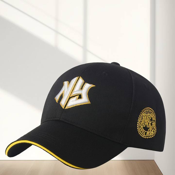 1 Gorra Trucker Hip Hop - Gorra de Béisbol Ligera y Elástica con Cierre Snapback, Letras NY Llamativas, Sombrero de Sol Unisex para Hombre y Mujer para Todas las Estaciones, Ropa Casual y Deportiva, Opciones en Negro/Blanco/Gris, Gorro Ajustable, Sombrero