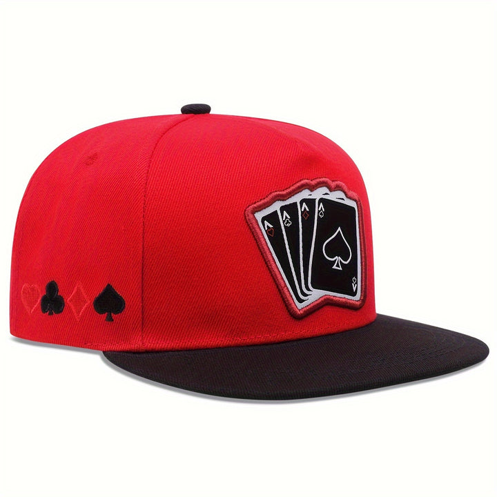 Gorra Snapback de Moda con Diseño de Cartas de Juego - Malla Transpirable, Protección Solar, Ligera para el Verano. Tejido de Tela
