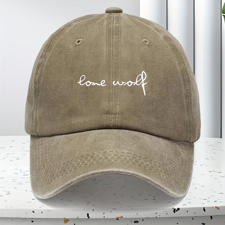 Gorra Lone Wolf - Gorra Ajustable con Cierre, Tela Transpirable para Exteriores y Deportes, Unisex (Fácil de Limpiar) - Ideal para Senderismo, Ropa Casual, Sombrero Clásico con Visera Curva, Tejido Denim, Accesorio Duradero, Perfecta para Amantes del Depo