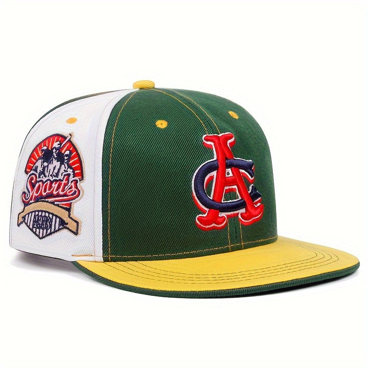 1 gorra de béisbol para hombre con bordado de letras CA, visera plana, cierre a presión, opción ideal