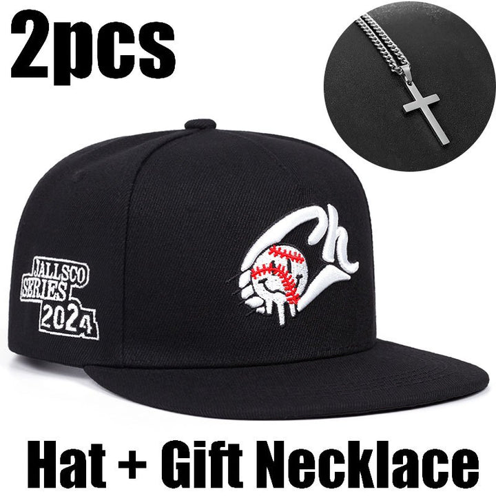 Dos piezas de gorra de béisbol con bordado de elementos hip hop, estilo callejero, deportivo y casual, sombrero unisex para parejas, ideal para viajes y regalos, Sombreros Casuales,Diseño Unisex,Sombrero de Moda,Detalle Bordado,Costura Duradera,Sombrero c