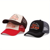 2 piezas de gorras de béisbol para hombres de diseño 'CYCLES' y 'DEUS EX MACHINA', estilo rock de moda, poliéster elástico, perfectas para todas las estaciones y regalos, ideales para Navidad y Día de San Valentín, ropa de cabeza diaria | Gorra con estamp