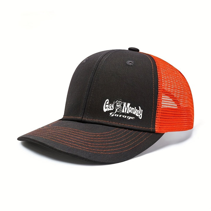 Gorra de béisbol unisex con estampado de gorila de dibujos animados de MAKEFGE - Espalda de malla transpirable ajustable, diseño de contraste negro y blanco, gorra deportiva de verano para hombres y mujeres, poliéster duradero, ropa casual para fiestas, g