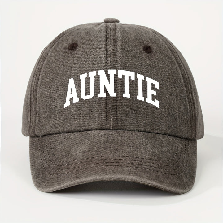 1 Gorra de Béisbol Lavable AUNTIE Estampada, Sombrero Trucker Unisex para Exteriores, Gorra de Golf Transpirable y Ajustable para Mujeres, Moda Verano con Visera Curva Y2K para Parejas