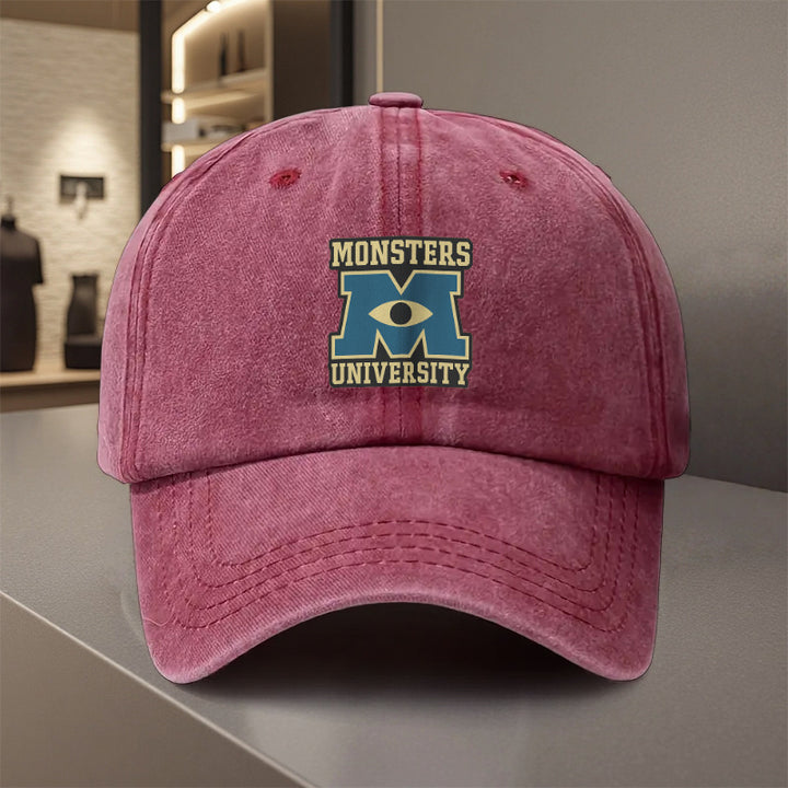 1 gorra ajustable Snapback de Monsters University con logo de Mike y Sulley - Diseño ligero de poliéster similar a Mike Wazowski y Sulley, gorra unisex para todas las estaciones, fiestas temáticas, deportes y actividades al aire libre (inspirada oficialme