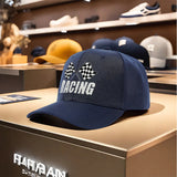 1pc Gorra de Béisbol Racing Trucker - Diseño con Bandera a Cuadros, Ligera y Transpirable para Deportes Motorizados, Ropa Casual Unisex para Hombres y Mujeres, Ajuste Cómodo, Ideal para Estilo Activo y Aficionados al Deporte