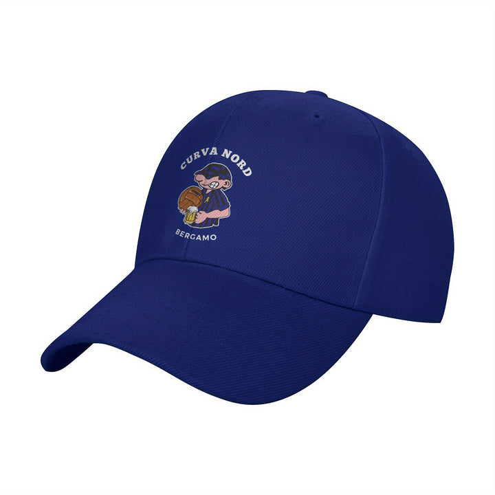 1pc Gorra de Béisbol Curva Nord Ultras Atalanta Chill Vibes de Poliéster, Sombrero de Sol Ajustable y Transpirable para Golf con Visera Curvada, Gorra Ligera de Moda Y2K para Parejas, Visera para Hombres y Mujeres