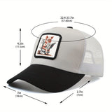 Gorra de béisbol unisex con malla trasera, gorra de pesca ajustable estilo camionero, diseño de cerdo leyendo periódico en el baño, gorra de verano transpirable para exteriores, estampado hip hop y anime
