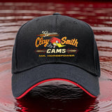 1 pieza de sombrero ajustable Clay Smith Cams Mr. Horsepower - Ligero, cómodo, elegante sombrero de béisbol negro con impresión de amarillo y naranja vibrante para hombres y mujeres, sombrero de exterior | Sombrero de béisbol de moda | Tela texturizada