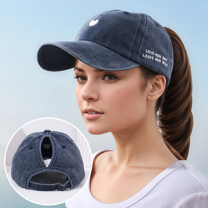 1 Gorra de Béisbol Bordada con Letras "Love Letter" para Uso Casual Diario