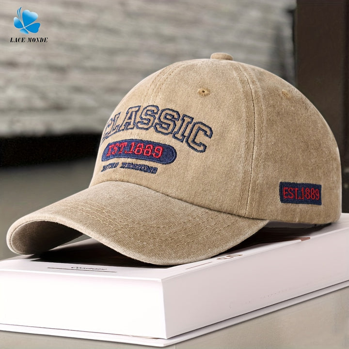 Gorra de Béisbol Estilo Coreano con Bordado para Parejas, Sombrero Duckbill Unisex Desgastado y Protección Solar para Primavera/Otoño