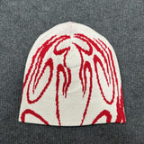 Gorra tejida estilo Y2K con estampado hip-hop para hombres y mujeres, gorro deportivo casual sin visera