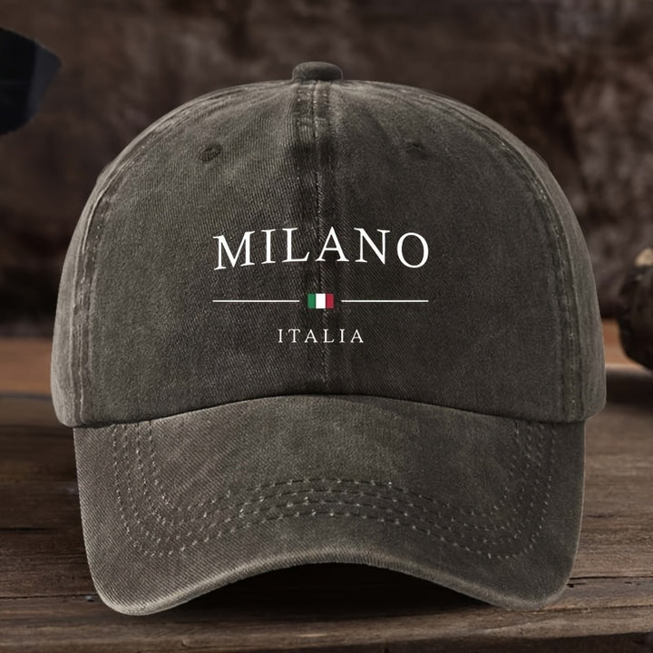 Gorra de Béisbol con Estampado de la Bandera Italiana para Hombres y Mujeres - Gorra Snapback Ajustable con Diseño Milano Italia, Sombrero de Pescador Casual Transpirable de Seis Paneles, Estilo Urbano Moderno, Gorras de Béisbol Duraderas