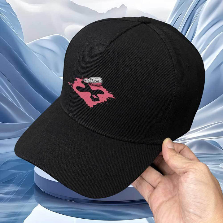 Visera Ajustable Unisex con Borde Curvo y Estampado Rosa sobre Fondo . Diseño de Cinco Paneles en Tela de Poliéster, Estilo Moderno y Fresco, Ideal para Deportes, Senderismo, Pesca y Uso Diario Casual. Protección Solar, Regalo para el Día del Padre o Pasc