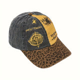 Gorra de béisbol retro Y2K para mujer y hombre - Estampado naranja y camuflado amarillo y leopardo, Snapback ajustable, gorra ligera y transpirable con diseño de ojo dorado
