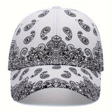 Hip Hop Paisley Print Gorra De Béisbol Unisex Negro Y Blanco Sombreros De Sol Casuales Ligeros Gorra De Papá Ajustable Para Mujeres Hombres