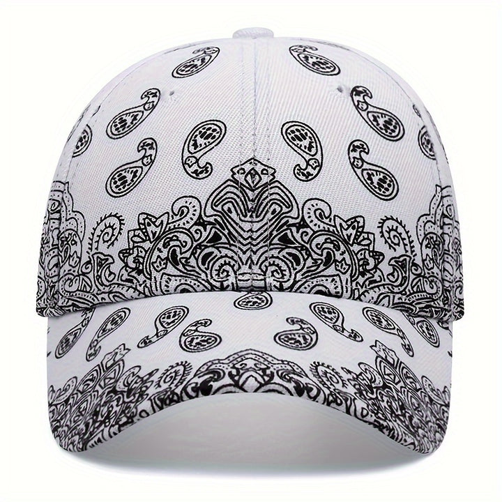Hip Hop Paisley Print Gorra De Béisbol Unisex Negro Y Blanco Sombreros De Sol Casuales Ligeros Gorra De Papá Ajustable Para Mujeres Hombres