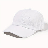 1 pieza, gorra de béisbol ajustable para mujer con doble estrella de cinco puntos bordada - Tejido transpirable, cierre de snapback, diseño blanco y negro para vacaciones al aire libre, uso casual y accesorios navideños, ropa de cabeza para vacaciones, eq