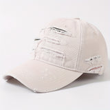 Gorra de béisbol desgastada estilo hip hop, gorra ligera ajustable para hombre, ideal para ciclismo urbano, skateboarding y actividades al aire libre, diseño en negro con costuras blancas, material de poliéster, estilo casual, sombrero urbano resistente