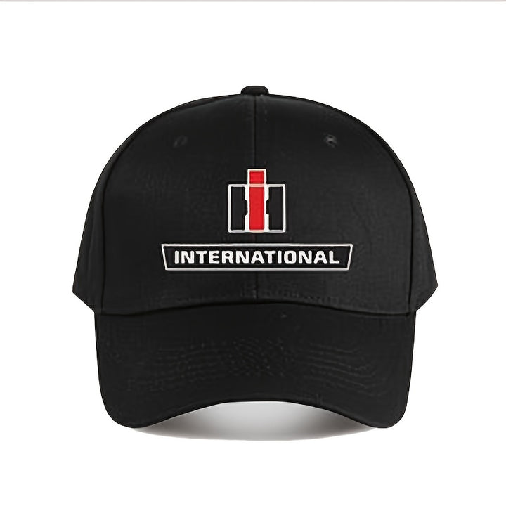 Gorra de Béisbol IH FAN CLUB INTERNATIONAL RED TRACTORS - Ajustable y Transpirable con Logo Audaz, Detalles en y Rojo/Blanco, Estilo Táctico Militar Unisex para Hombres y Mujeres, Lavable a Máquina, Accesorio Casual para Exteriores