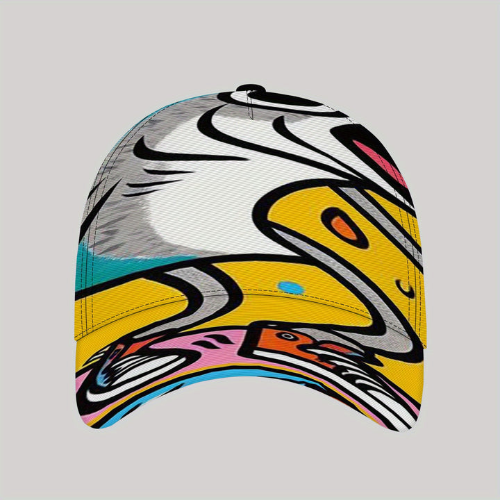 Gorra de béisbol estilo callejero, poliéster 100%, gorra de visera tejida para el sol con lavado a mano o limpieza en seco, sin carga, para ropa deportiva al aire libre.