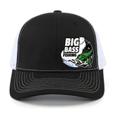 Gorra Trucker Unisex Ajustable Ligera y Transpirable de Malla - Diseño Color-Block /Blanco con Gráfico BIG BASS FISHING y Pecera, Gorra Deportiva para Aficionados a la Pesca al Aire Libre, Regalo Perfecto para Graduaciónes, Día del Maestro o Partidos de F