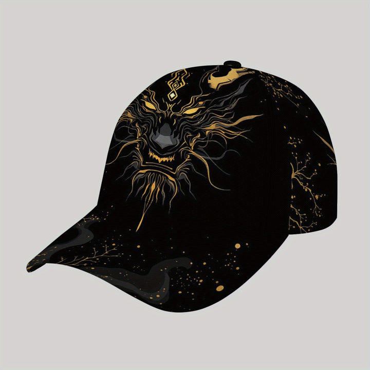 Gorra de Béisbol Unisex con Estampado de León Audaz - Sombrero Deportivo para Exteriores y Dorado, Uso Diario Casual para Hombres y Mujeres, Accesorio Duradero