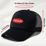 Un sombrero de béisbol de malla transpirable para hombre, estilo callejero, con estampado de Peterbilt rojo, ideal para el verano al aire libre y para conductores de camiones de estilo casual.
