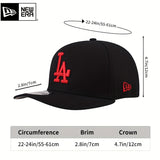 Gorra de camionero New Era Black Hard Top con letras de LA - Snapback ajustable, ligera y cálida, diseño deportivo unisex para hombres y mujeres, perfecta para actividades al aire libre