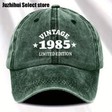 1 gorra de béisbol retro para mujer, edición limitada 1985, ajustable, ligera y desgastada, con visera curva, estilo urbano impreso, ideal para viajes, uso casual y diario