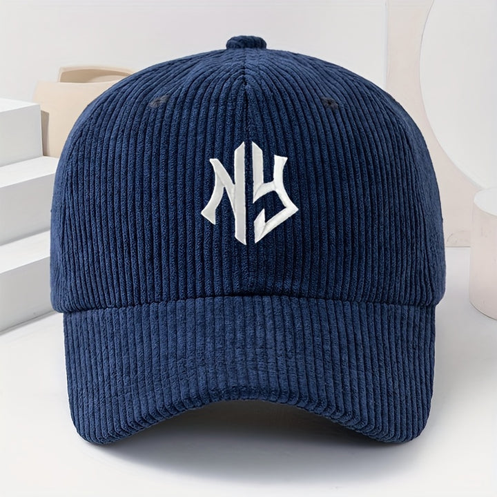 Gorra de Pana Bordada con Letras NY Unisex, Gorro Grueso y Suave para Mujer Moda Primavera-Otoño Hombres y Damas, Beanie Casual Cálido al Aire Libre Estilo Urbano Hip-Hop Talla Ajustable