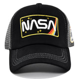 Gorra de béisbol para hombre con temática de NASA, bandera y logo de NASA - Parte trasera de malla transpirable, cierre snapback ligero, comodidad para todas las estaciones, sombrero para el sol con visera curva para exteriores, deportes y uso casual - Di