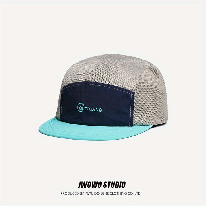 Gorra de Béisbol con Visera Plana y Contraste al Estilo Japonés para Hombres e Mujeres, Gorro Transpirable a la Moda Veraniega