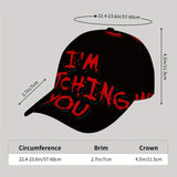 Gorra de béisbol negra y divertida con estampado rojo 'No estoy diciendo que soy tonto' - Estilo hip-hop ajustable, protección solar, poliéster, gorra casual para exteriores para hombres y mujeres, playa.
