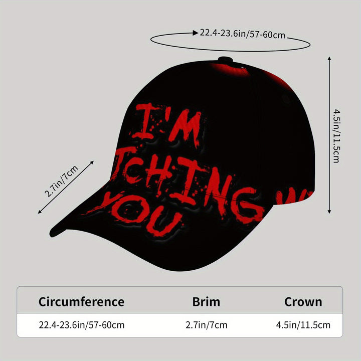 Gorra de béisbol negra y divertida con estampado rojo 'No estoy diciendo que soy tonto' - Estilo hip-hop ajustable, protección solar, poliéster, gorra casual para exteriores para hombres y mujeres, playa.