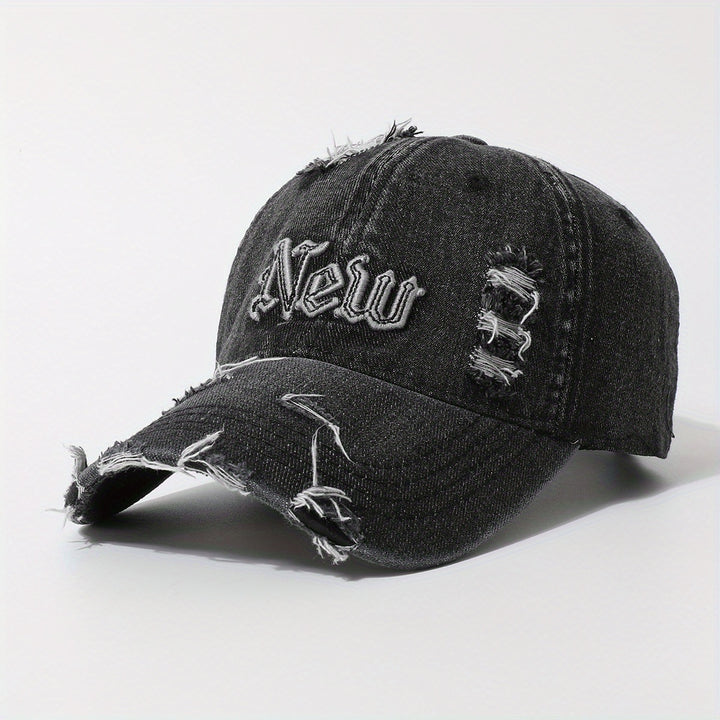 Gorra de béisbol perforada lavada para mujer, gorra casual ajustable estilo duckbill para verano