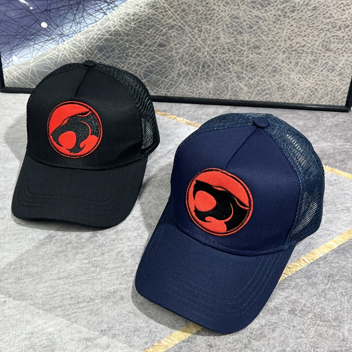 2 gorras de béisbol unisex, gorra de malla transpirable ajustable con gato relámpago bordado, tela acrílica 100% no elástica, recubierta en PVC, livianas para deportes al aire libre y uso diario, ideal para regalos de San Valentín, Carnaval y Festival de