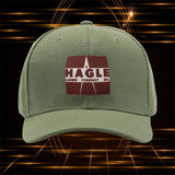 Gorra de Béisbol con Logo de Hagle Lumber Company Inc - Emblema Oficial de HAGLE, Gorra Snapback Ligera para Motocicletas, Deportes al Aire Libre y Eventos de Leñadores, Blanca con Parche de Logo Marrón (Lavable a Mano, Patrocinadores con Logo)