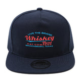 1pc Gorra Unisex Ajustable Hip-Hop - Diseño Whiskey Bent Hat Company, Cierre Snapback, Ajuste Elástico, Cómoda para Todas las Estaciones, Poliéster Casual para Hombres y Mujeres, Deportes al Aire Libre, Viajes, Playa, Fiestas (/Blanco/Azul Marino) - Regal