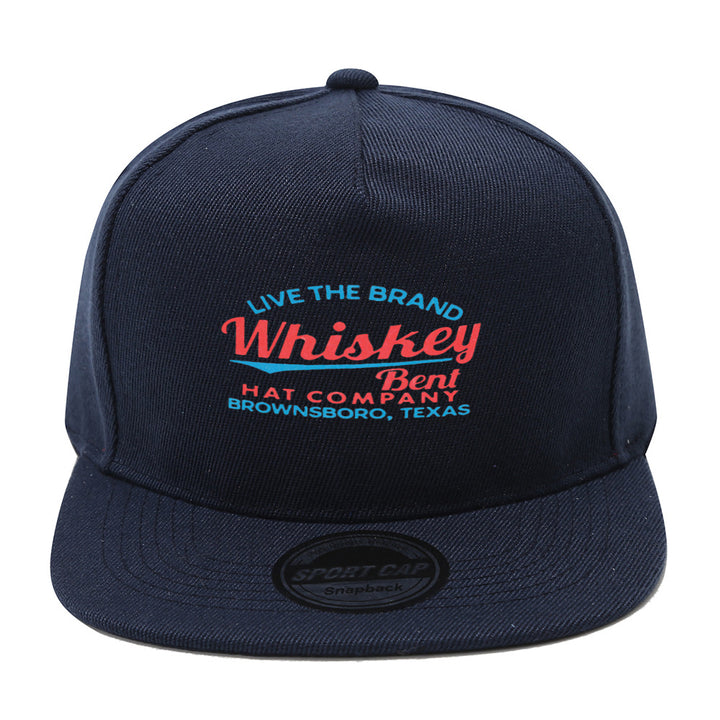 1pc Gorra Unisex Ajustable Hip-Hop - Diseño Whiskey Bent Hat Company, Cierre Snapback, Ajuste Elástico, Cómoda para Todas las Estaciones, Poliéster Casual para Hombres y Mujeres, Deportes al Aire Libre, Viajes, Playa, Fiestas (/Blanco/Azul Marino) - Regal