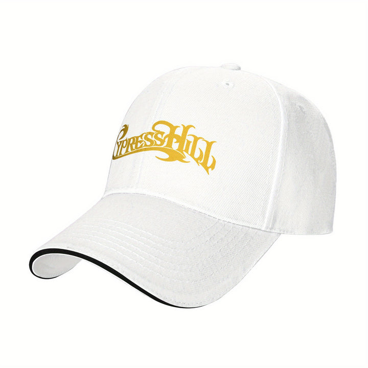 Gorra de Béisbol Cypress Hill DJ Sandwich para Hombres y Mujeres - Ajustable con Cierre de Presión, 100% Poliéster, Negra con Logotipo Amarillo, Protección Solar, Lavable a Máquina para Viajes al Aire Libre, Pesca y Ciclismo