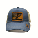 1 gorra de béisbol con diseño de bandera estadounidense, ajustable y con malla trasera transpirable para actividades al aire libre, deportes y uso casual. Ideal para regalos para fanáticos de béisbol, ropa de cabeza para exteriores, diseño deportivo, gorr