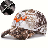 Conjunto de Gorra de Béisbol y Collar de Dos Piezas para Hombre - Sombrero Ajustable Ligero y Transpirable con Bordado de Asta, Marrón Oscuro/Naranja, Estilo Funky para Halloween, Navidad, Acción de Gracias - Regalo Ideal para Viajes y Vacaciones, Disfraz