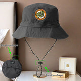 Gorra de Pescador Santa Cruz con Estampado de Círculos Naranja, Gorra Plegable para Senderismo y Pesca Deportiva---yfm003