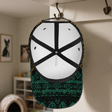 1 pieza, gorra de béisbol con estampado de laberinto de píxeles geométricos 2D, ajustable con diseño vibrante negro y azul claro, ideal para deportes, correr, moda urbana al aire libre y celebraciones de vacaciones (Halloween/Día de Acción de Gracias/Navi