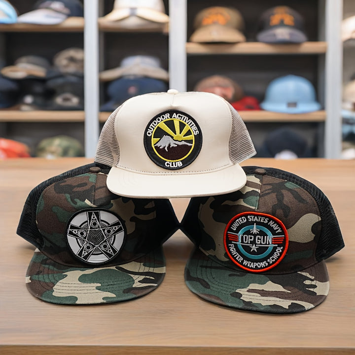 Gorra de béisbol para hombre con símbolo mágico y bordado TOP GUN - Snapback ajustable y transpirable, gorra hip hop retro americana de calle para ocio al aire libre, skateboarding, vacaciones - Regalo ideal para hombres, gorra de camuflaje para camionero