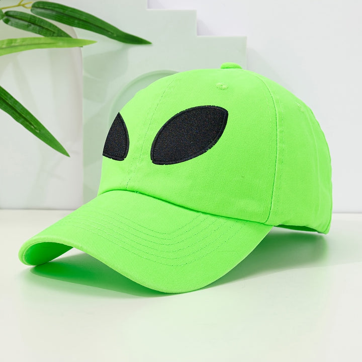 Gorra de Béisbol Bordada con Alien Verde Neón - Sombrero de Protección Solar Suave y Original para Hombres y Mujeres, Ligero y Elegante con Diseño en Forma de Huevo