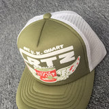 Gorra Trucker Ajustable de Malla Transpirable - Gorra Dad con Cierre a Presión, Estampado Geométrico en Verde Oliva para Hombres y Mujeres, Moda Casual Hip Hop Deportiva para Acciones de Gracias al Aire Libre