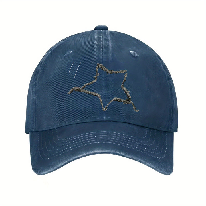 Gorra de Béisbol Unisex con Estrella Negra - Diseño Transpirable en Seis Paneles, Emblema Blanco y Visera Curva | Gorro Deportivo Casual para Uso Diario, Gimnasio o Salidas | Cómoda e Impermeable (/Gris)