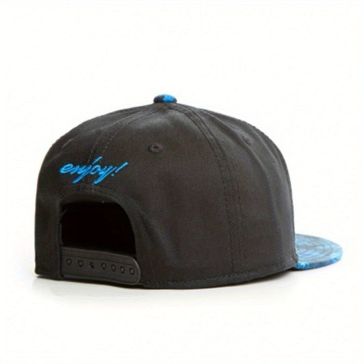 Gorra de béisbol con cierre de clic negro elegante, con gestos de mano bordados en blanco - Estilo unisex de hip-hop, poliéster, ajuste ajustable, perfecto para uso casual, ropa de cabeza casual | Gorra bordada | Equipo de cabeza duradero